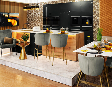 Letisztult, modern vonalvezetésű konyhabútor